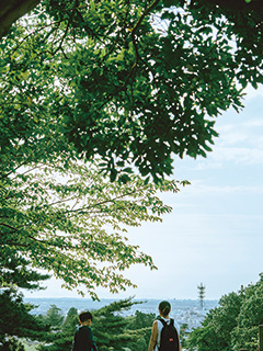 【写真】里山から眺めた新津の風景