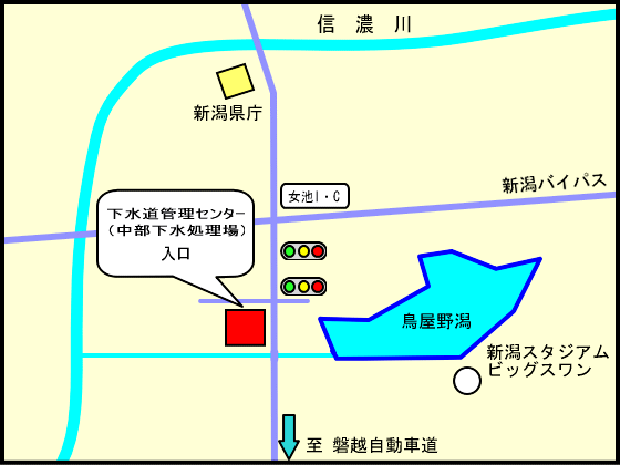 下水道管理センターの地図
