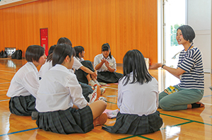 7月8日に開催された白根高校での授業の写真