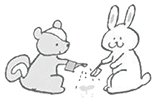 リスとウサギのイラスト