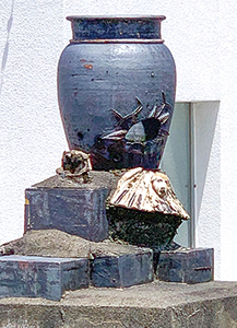 司馬温公の水瓶の像の写真