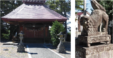 鹿島神社の写真と鹿島神社の狛犬の写真