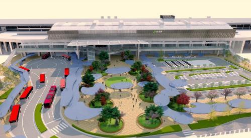 (仮称)新潟駅万代広場整備イメージ　※今後の検討・協議により変更の可能性があります。