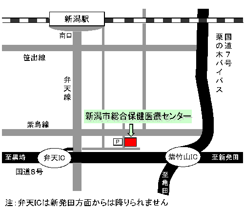 新潟市総合保健医療センター周辺図