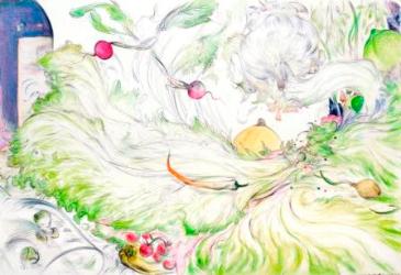 天野喜孝 ニューヨークサラダ 眠れるレタス姫 装幀画  作品画像