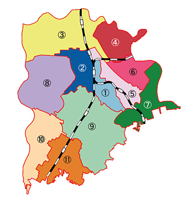【図】秋葉区のコミュニティ協議会の地図