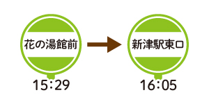 秋葉区総合体育館　花の湯館バス時刻