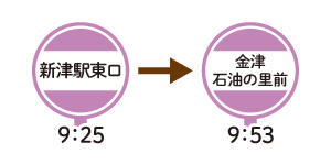 金津石油の里前バス時刻