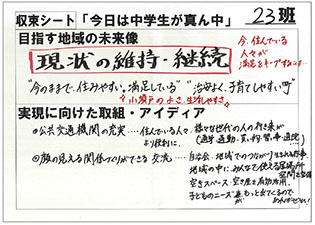 23班の議論をまとめた収束シート