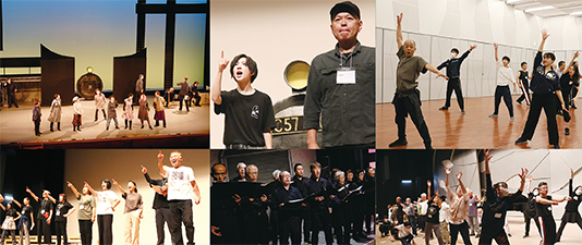 舞台と稽古の様子を撮った写真