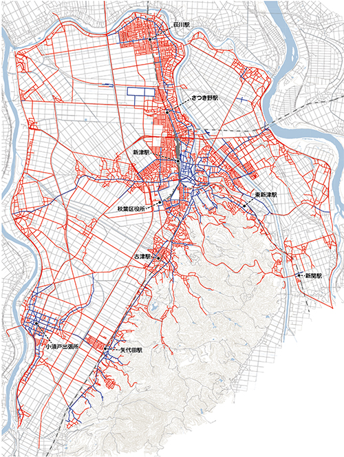 令和7年度秋葉区除雪計画路線図