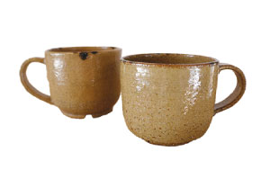 もえぎ陶房の新津焼マグカップセット