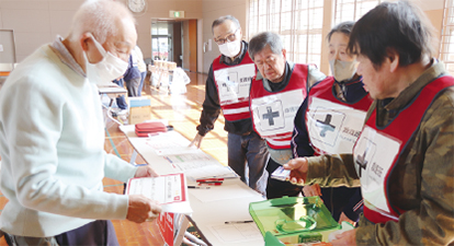 避難所開設訓練の様子１