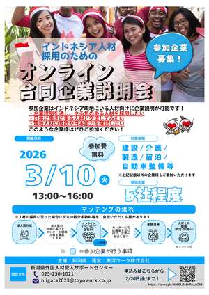 合同企業説明会のご案内（インドネシア人材）