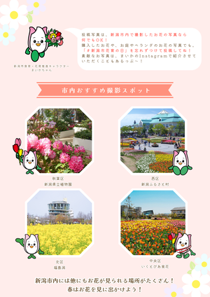 新潟市花育の日Instagramキャンペーンチラシ（裏）