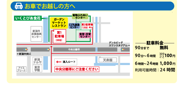 いくとぴあ食花駐車場案内