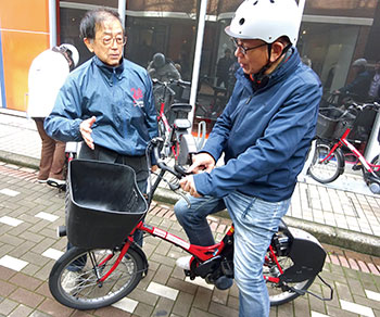 シェアサイクル乗車体験の様子
