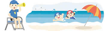 イラスト　海水浴