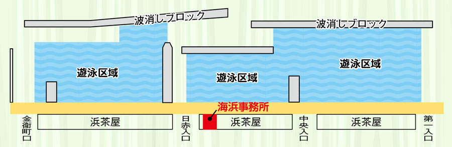 関屋浜海水浴場　周辺地図
