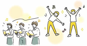 ダンス＆合唱のイラスト
