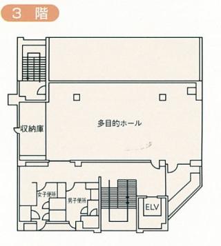 関屋コミュニティハウスの3階フロアマップ