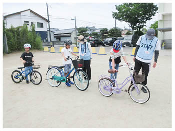 自転車講習の様子