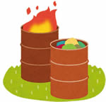 ごみの野外焼却イラスト