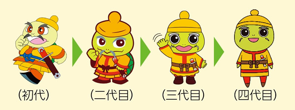 ぬたりん初代から四代目までのイラスト