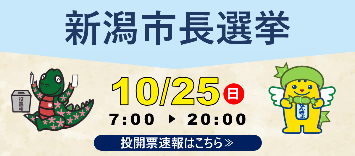 新潟市長選挙の投開票速報ページへのリンク