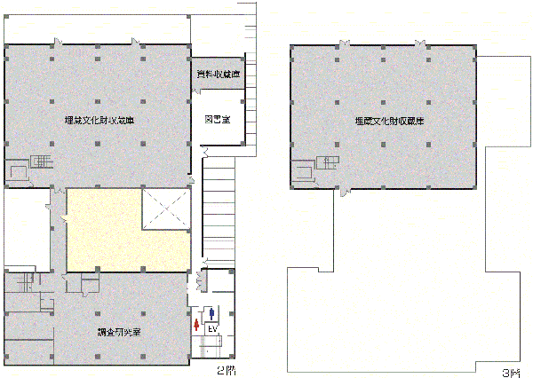 文化財センター2階・3階案内図