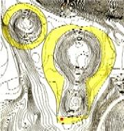 古墳復元平面図（右が菖蒲塚）