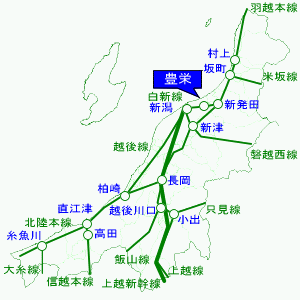 地図「鉄道でのアクセス」