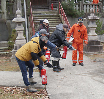 文化財防火デーに伴う消防訓練　風景