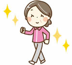 イラスト　元気に歩く人