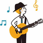 ギター演奏のイラスト