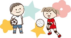 スポーツを楽しむこどものイラスト