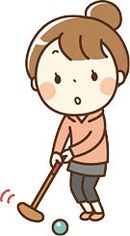 ゲートボールをする人のイラスト