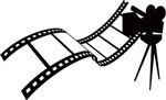 映画フィルムと映写機のイラスト