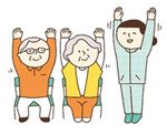 健康体操をする人たちのイラスト
