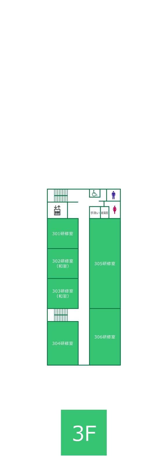 拡大した3階のフロアマップ