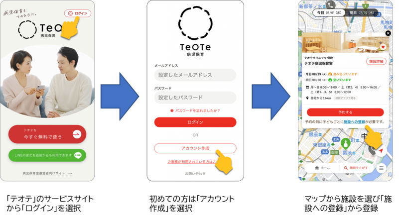 テオテ事前登録の流れ