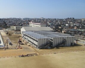 南校舎解体、仮設校舎建設後