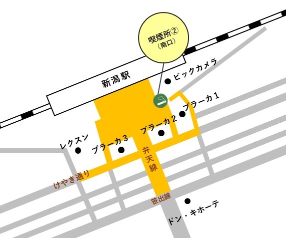 新潟駅南口地区路上喫煙制限地区図