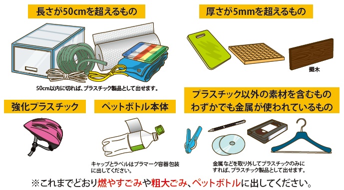 出せないプラスチック製品の例