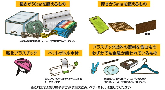 出せないプラスチック製品の例