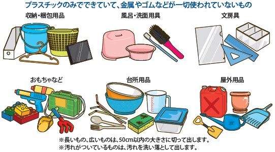 出せるプラスチック製品の例