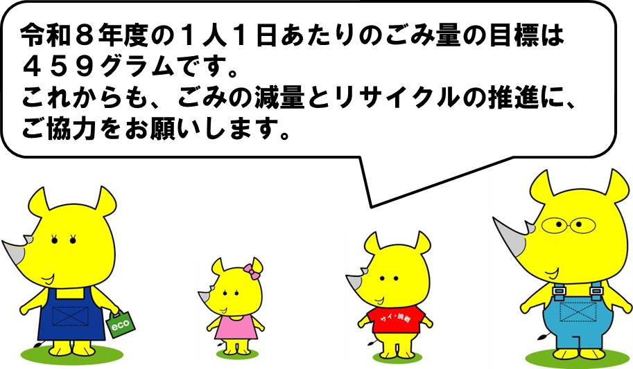 サイチョファミリーからのお願い「ごみ減量にご協力を」