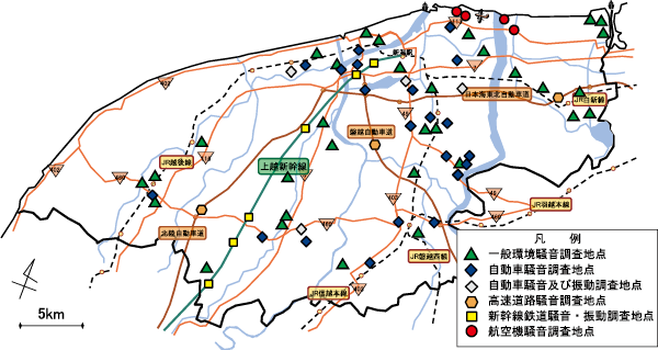 図表5−5　騒音・振動調査地点位置