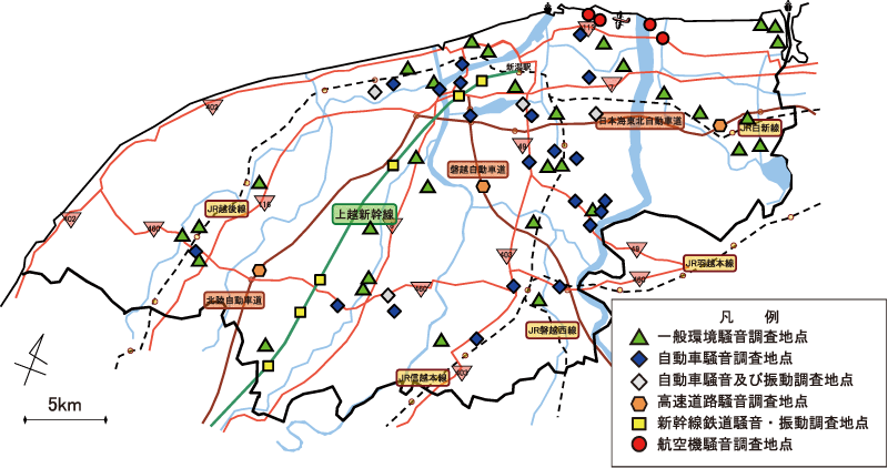 図表5−5　騒音・振動調査地点位置