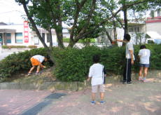 桜が丘小学校－桜ヶ丘公園清掃中